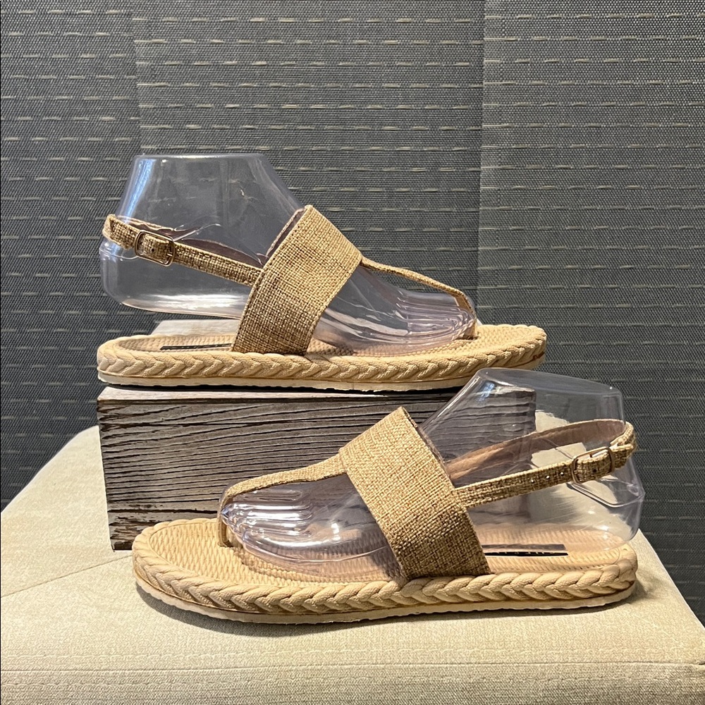 SHE & IN Tan Woven Sandals
